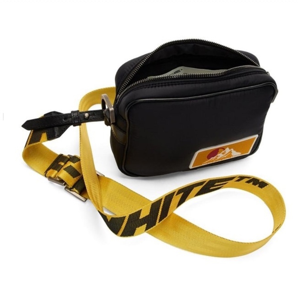 Off White nylon crossbody with mountain logo